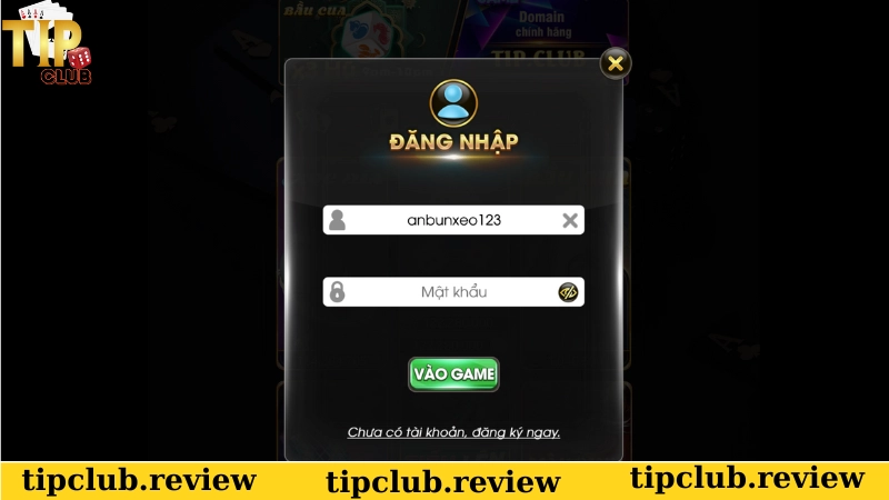 Các bước đăng nhập vào Tip Club