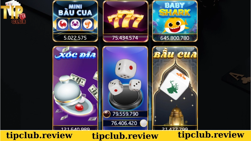 Hệ thống sản phẩm hàng đầu tại cổng game Tip Club